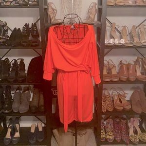 Peach Off the Shoulder Romper